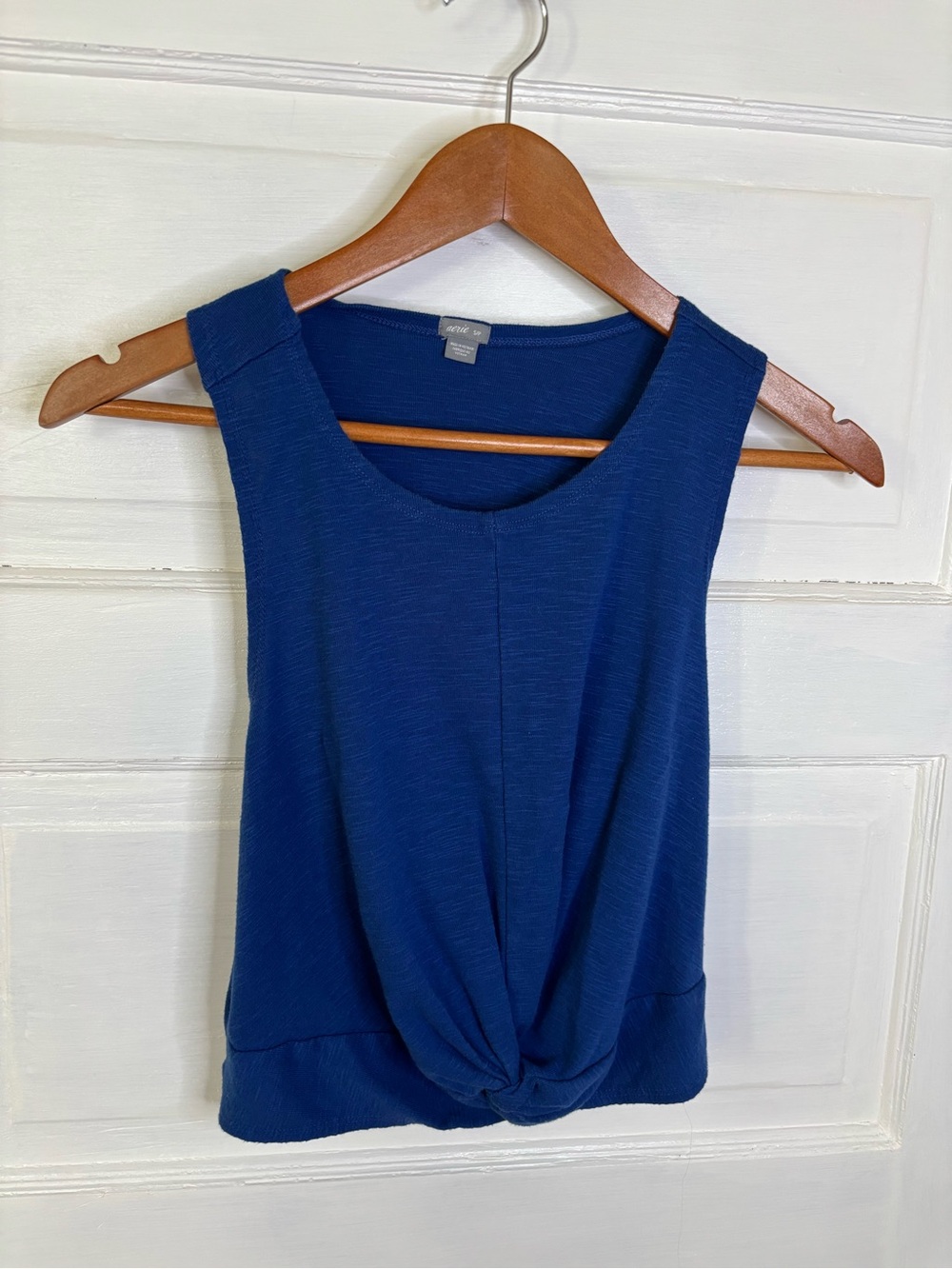 Aerie Blue Twist Front Tank Top